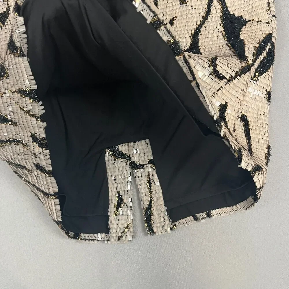 Antonio Melani Pencil Skirt Women's 10 Black Sequin Office Party Glam Profession